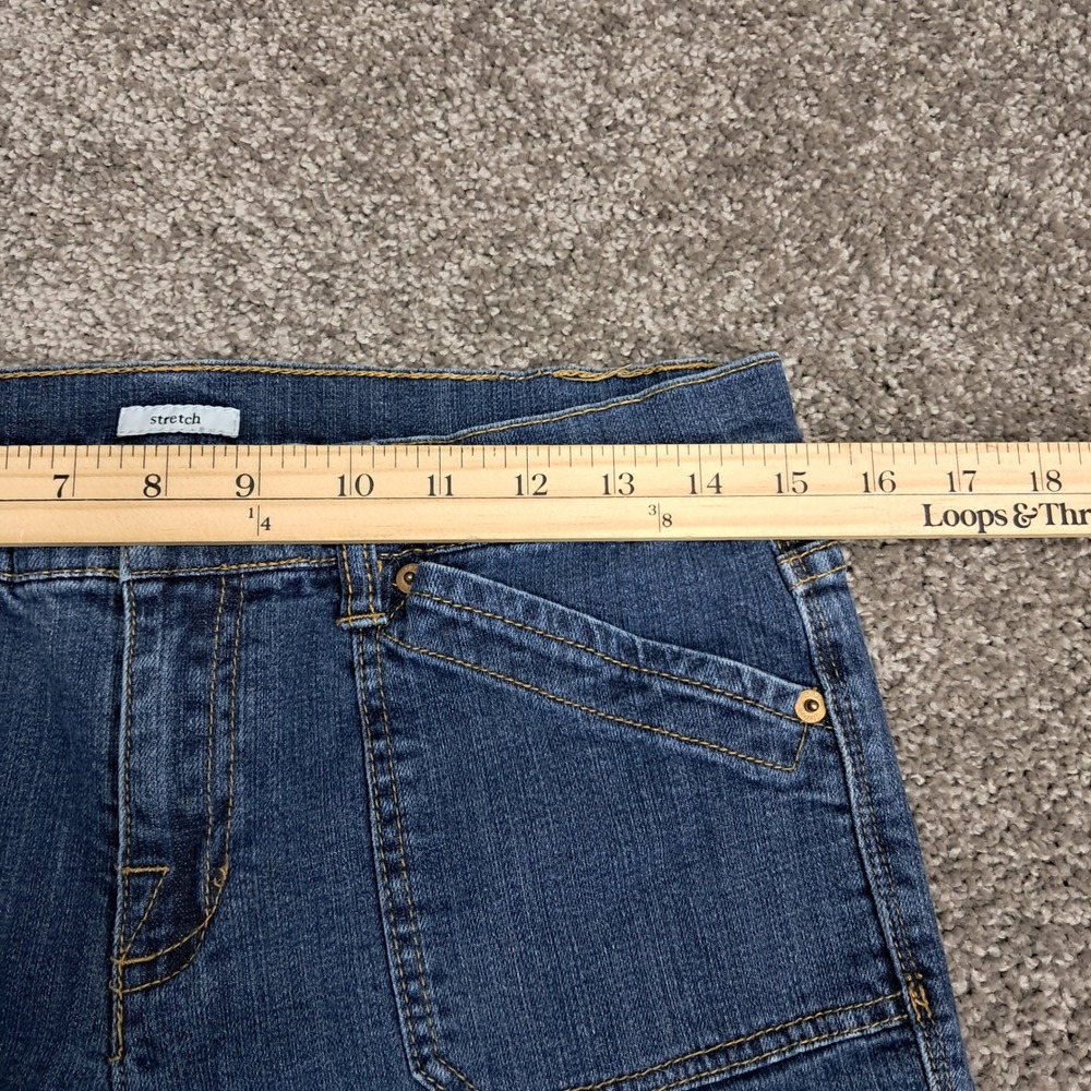 Liz & Co Womens Blue Stretch Straight Leg Jeans Size 6 Patch Pockets Mid Rise - Picture 6 of 10